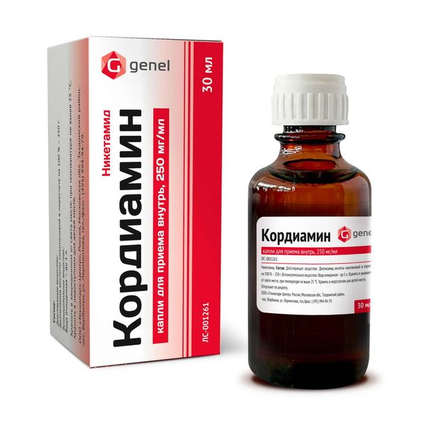 Кордиамин капли для приема внутрь 250мг/мл 30мл