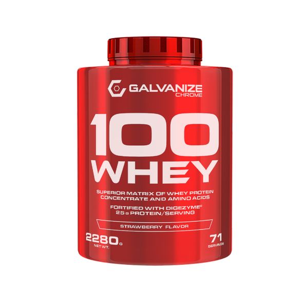 Протеин сывороточный вкус клубники С100 Whey Galvanize 2,28кг