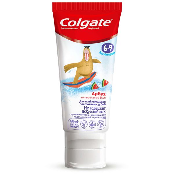 Паста зубная детская от 6 до 9 лет с фторидом Colgate/Колгейт клубника-мята туба 60мл фото №2