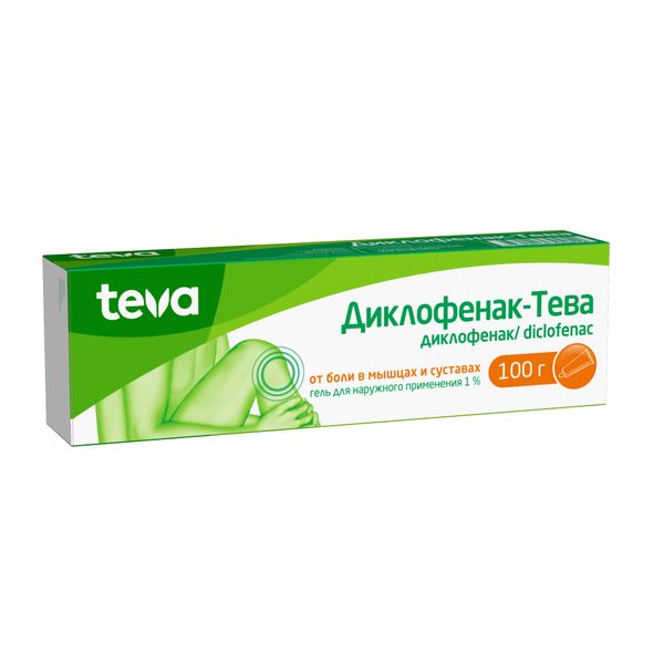 Диклофенак-Тева гель для наружного применения 1% 100г фото №3