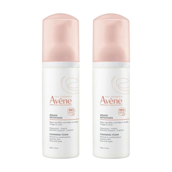 2Х Пенка для лица и области вокруг глаз очищающая Avene/Авен 150мл