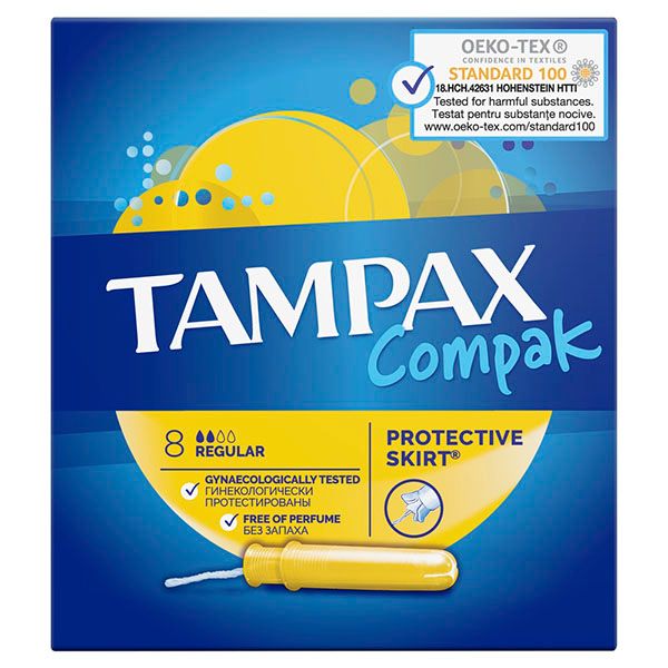 Тампоны с аппликатором Regular Compak Tampax/Тампакс 8шт фото №3