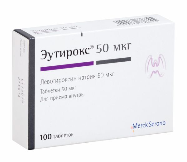 Эутирокс таблетки 50мкг 100шт