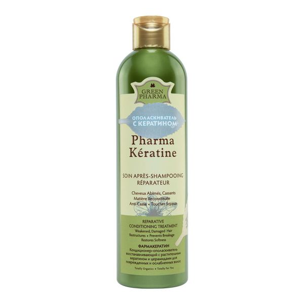 Кондиционер-ополаскиватель с растительным кератином и церамидами Pharma Keratine Green Pharma/Грин Фарма 400мл