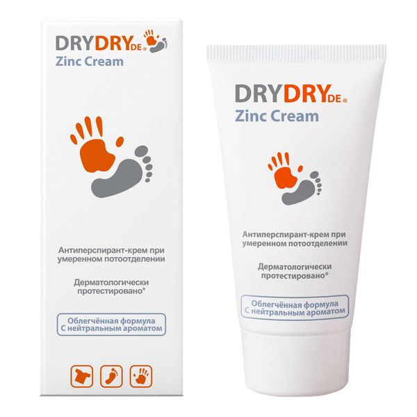 Антиперспирант-крем при умеренном потоотделении Zinc Dry Dry/Драй Драй туба 50мл