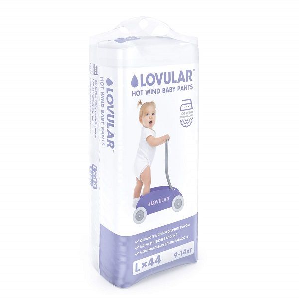Трусики-подгузники Lovular/Ловулар hot wind, l, 9-14 кг, 44 шт/уп фото №3
