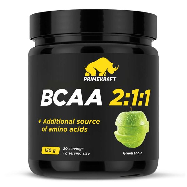 Аминокислоты БЦАА/BCAA 2:1:1 вкус зеленого яблока Primekraft/Праймкрафт 150г