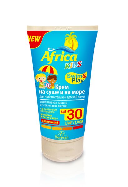 Крем солнцезащитный для детской кожи на суше и на море SPF30 Africa Kids Floresan/Флоресан 150мл Крем солнцезащитный для детской кожи на суше и на море SPF30 Africa Kids Floresan/Флоресан 150мл