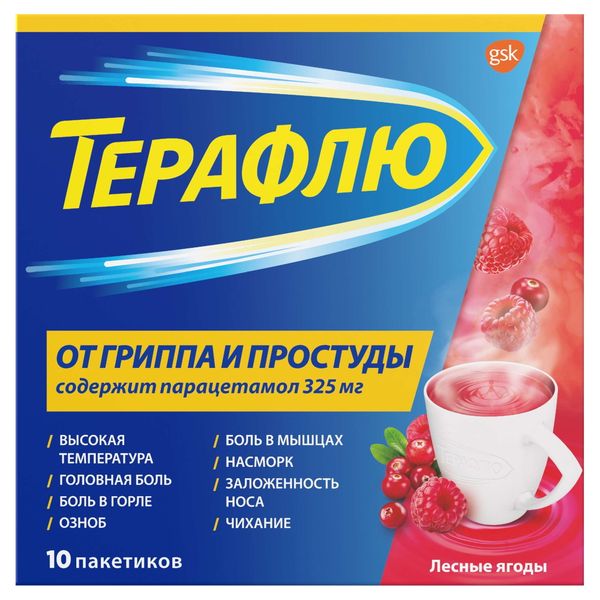 ТераФлю лесные ягоды порошок для приг. раствора для приема вн. 10шт фото №2