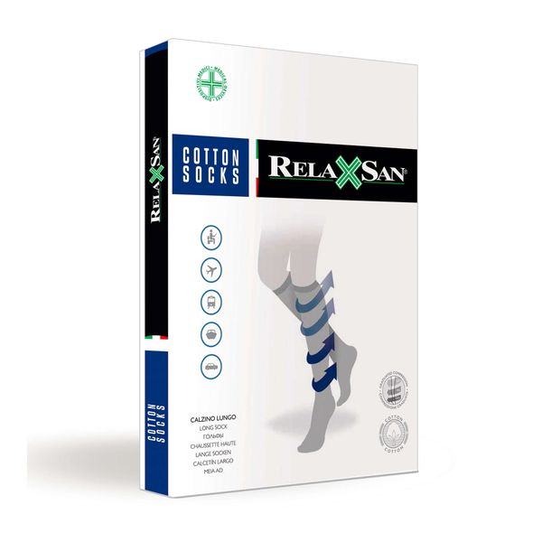 Гольфы компрессионные мужские 18-22 mmHg Relaxsan/Релаксан Cotton Socks, черные, р.4 фото №2
