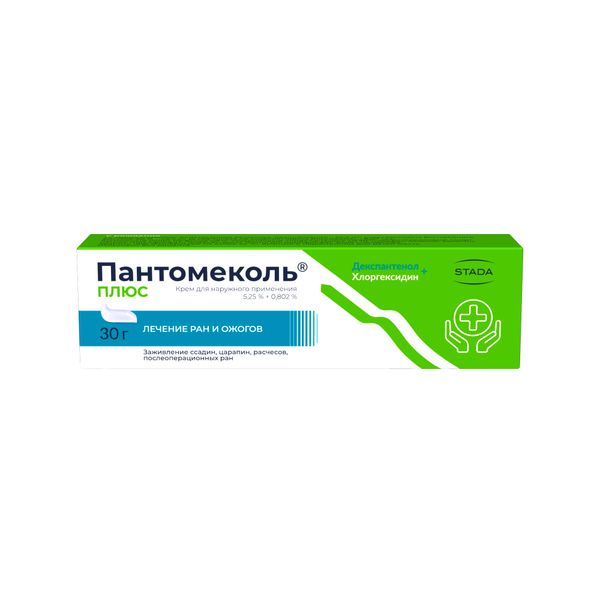 Пантомеколь Плюс крем для наружного применения 5,25%+0,802% 30г Пантомеколь Плюс крем для наружного применения 5,25%+0,802% 30г