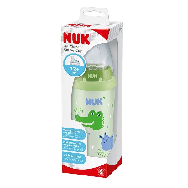 Nuk поильник "Крокодил" с насадкой из силикона, от 12 мес., 300 мл фото №2