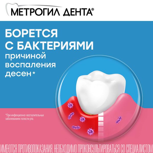Метрогил Дента гель для десен стоматологический 20г 1шт фото №5