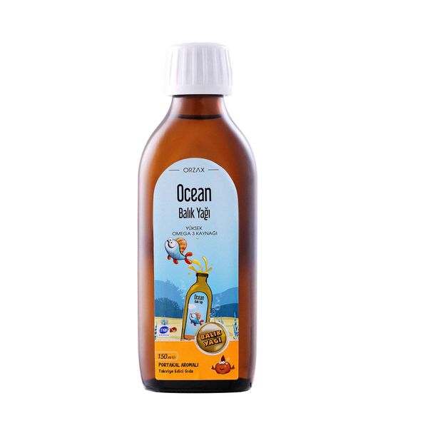 Рыбий жир Фиш оил вкус апельсина Ocean Orzax/Орзакс жидкость для приема внутрь фл. 150мл фото №2