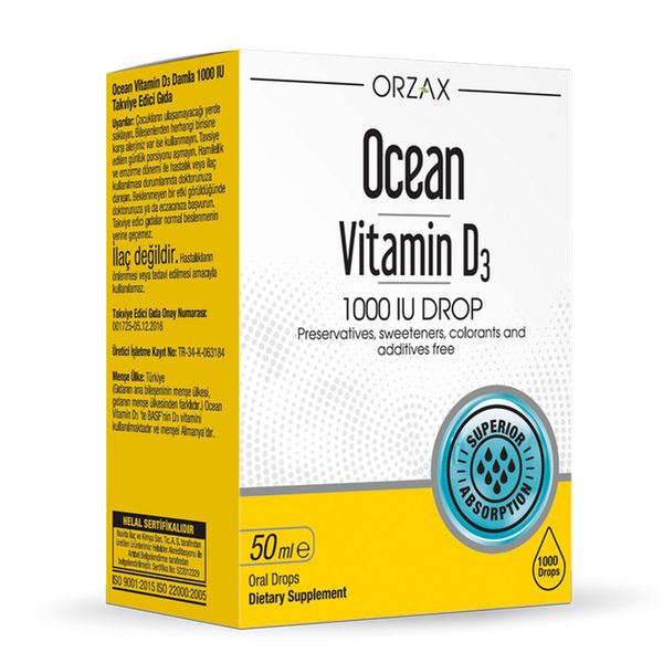 Витамин Д3 Ocean Orzax/Орзакс жидкость для приема внутрь 1000МЕ 50мл Витамин Д3 Ocean Orzax/Орзакс жидкость для приема внутрь 1000МЕ 50мл
