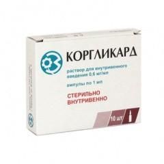 Коргликард р-р для в/в введ. 0,6мг/мл амп. 1мл №10