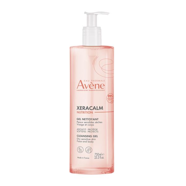 Гель для сухой чувствительной кожи лица и тела очищающий легкий Nutrition XeraCalm Avene/Авен фл. 750мл