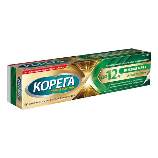 Крем для фиксации зубных протезов нежная мята Professional Corega/Корега 40г фото №2 Крем для фиксации зубных протезов нежная мята Professional Corega/Корега 40г фото №2