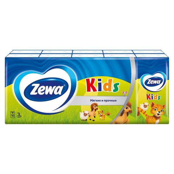 Платочки бумажные Kids Zewa/Зева 10шт 10уп