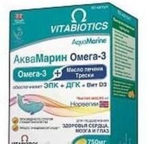 Аквамарин Омега-3 Vitabiotics/Витабиотикс капсулы 60шт