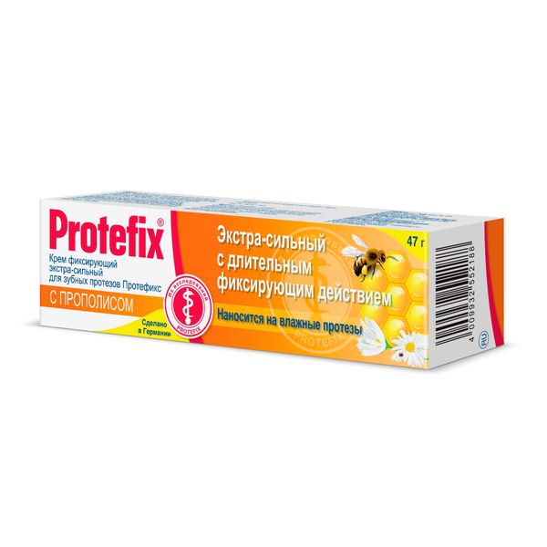 Крем для зубных протезов фиксирующий экстра-сильный с прополисом Protefix/Протефикс 40мл фото №2