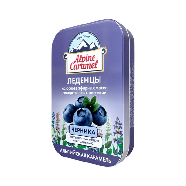 Альпийская карамель детская с натуральным медом и витамином С вкус черники леденцы 3,3г жест. кор. 53г фото №2