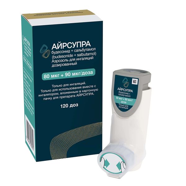 Айрсупра аэрозоль для ингаляций дозированный ингалятор 80мкг+90мкг/доза 120доз фото №3 Айрсупра аэрозоль для ингаляций дозированный ингалятор 80мкг+90мкг/доза 120доз фото №3