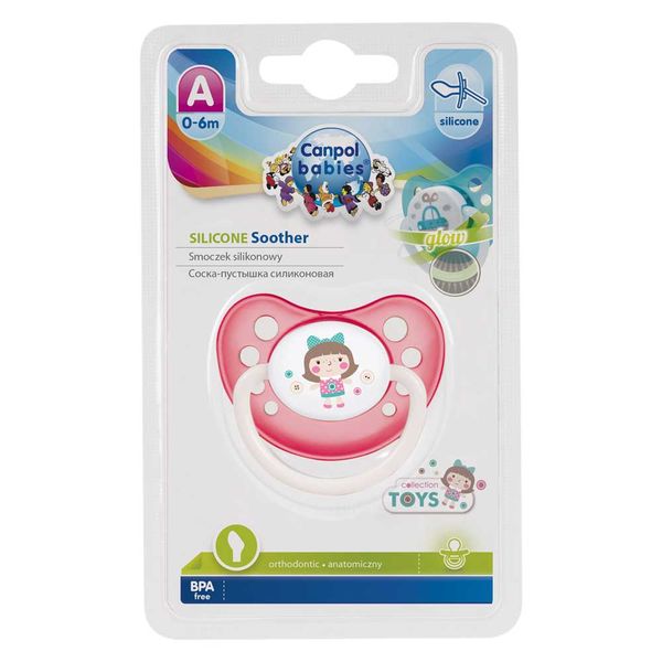 Пустышка Canpol babies (Канпол бейбис) Toys анатомическая силиконовая 0-6 мес. бирюзовая/розовая фото №2