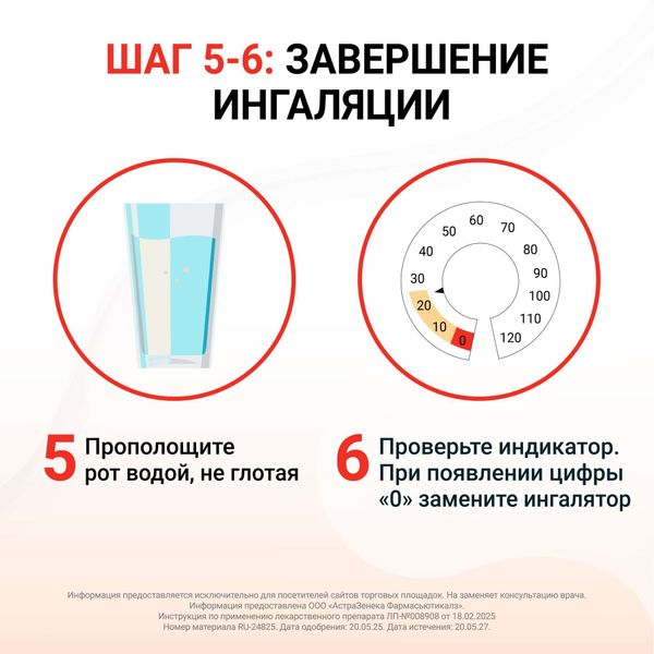 Симбикорт Рапихалер аэрозоль для ингаляций дозированный 80мкг+4,5мкг/доза 120 доз фото №6