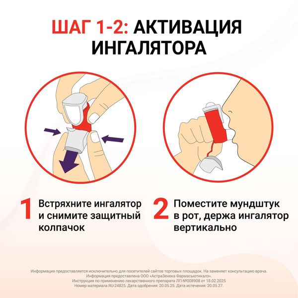 Симбикорт Рапихалер аэрозоль для ингаляций дозированный 80мкг+4,5мкг/доза 120 доз фото №4