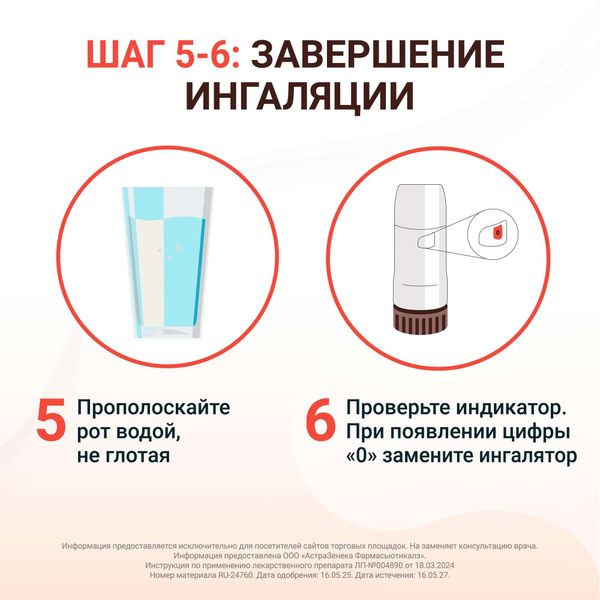 Пульмикорт Турбухалер порошок для ингаляций дозированный 100мкг/доза 200доз фото №5