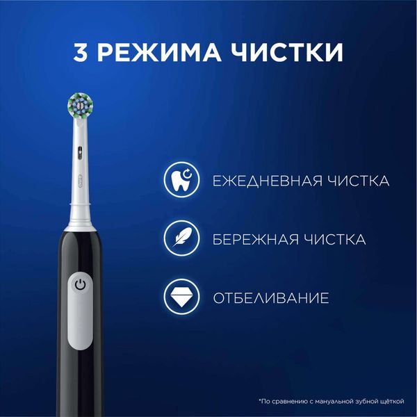 Набор Oral-B/Орал-би: Щетка зубная электрическая черная с зарядкой 3757 Pro 1 тип 3791+Насадка сменная черная CrossAction 2шт фото №9