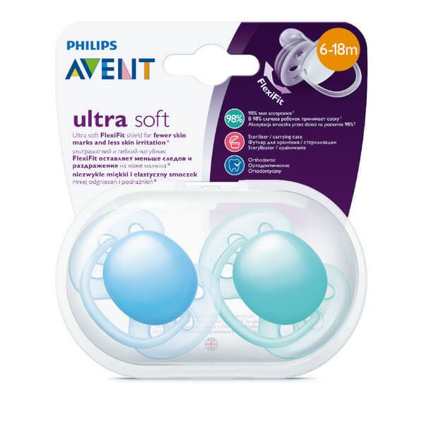 Пустышка Philips Avent серии ultra soft 6-18 мес., 2шт. SCF212/22 фото №3