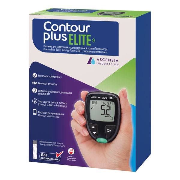 Глюкометр для измерения уровня глюкозы в крови Plus Elite Contour/Контур фото №2