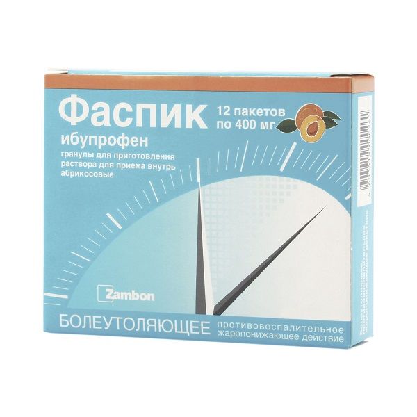 Фаспик вкус абрикоса гранулы для приг. раствора для приема внутрь пак. 400мг 12шт
