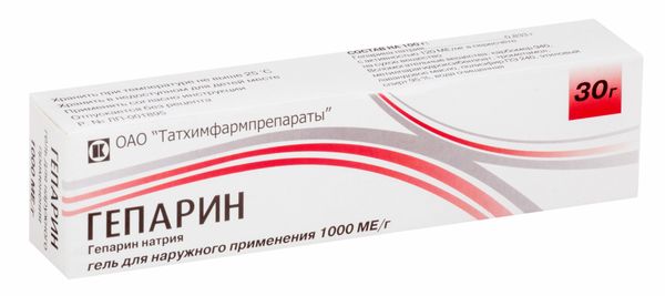 Гепарин гель для наружного применения 1000МЕ/г 30г