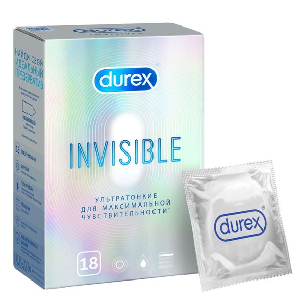 Презервативы ультратонкие Invisible Durex/Дюрекс 18шт Презервативы ультратонкие Invisible Durex/Дюрекс 18шт