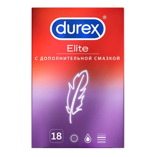 Презервативы гладкие сверхтонкие Elite Durex/Дюрекс 18шт фото №6