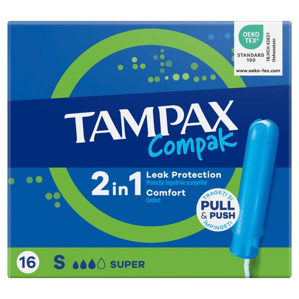 Тампоны с аппликатором TAMPAX (Тампакс) Compak Super, 16 шт. Тампоны с аппликатором TAMPAX (Тампакс) Compak Super, 16 шт.