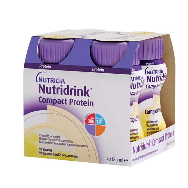 Питание лечебное диетическое высокобелковое со вкусом ванили Компакт Протеин Nutridrink/Нутридринк 125мл 4шт Питание лечебное диетическое высокобелковое со вкусом ванили Компакт Протеин Nutridrink/Нутридринк 125мл 4шт