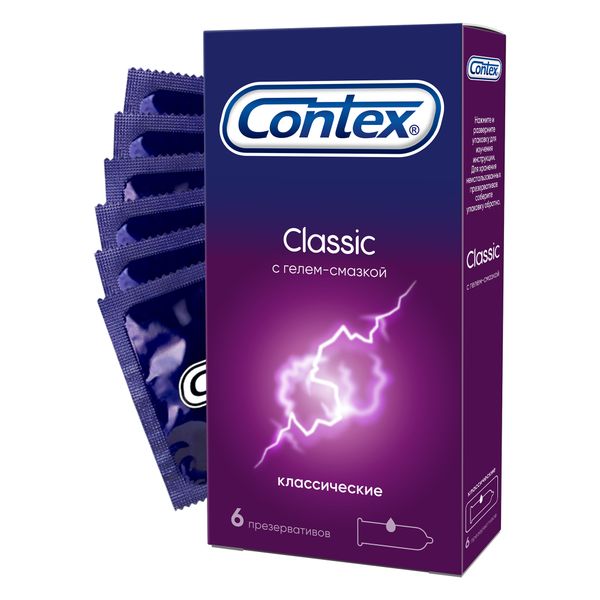 Презервативы из натурального латекса Classic Contex/Контекс 6шт Презервативы из натурального латекса Classic Contex/Контекс 6шт
