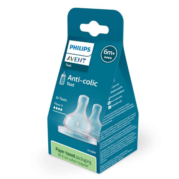 Соска силиконовая быстрый поток с 6 мес. Anti-colic Philips Avent 2шт (SCY764/02) фото №2
