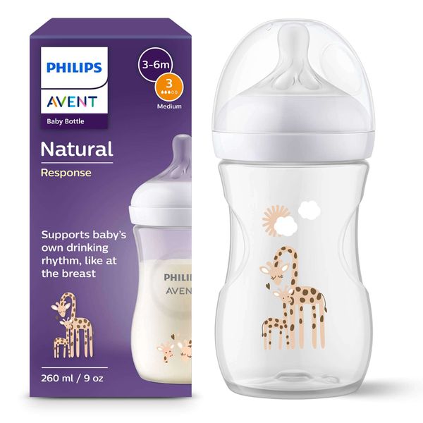 Бутылочка из полипропилена с силиконовой соской средний поток с 3+ мес. Natural Response Philips Avent 260мл (SCY903/66) фото №7 Бутылочка из полипропилена с силиконовой соской средний поток с 3+ мес. Natural Response Philips Avent 260мл (SCY903/66) фото №7