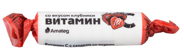 Витамин С с сахаром таблетки со вкусом и ароматом клубники 10 шт.