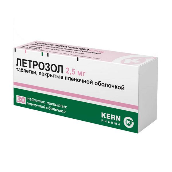 Летрозол таблетки п/о плен. 2,5мг 30шт Летрозол таблетки п/о плен. 2,5мг 30шт