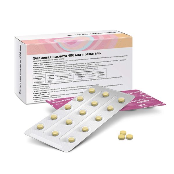 Фолиевая кислота Пренаталь Renewal/Реневал таблетки 400мкг 90шт фото №2