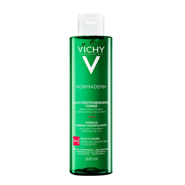 Vichy Normaderm Интенсивно очищающий лосьон для жирной и проблемной кожи лица, с гликолевой и салициловой кислотой, 200 мл Vichy Normaderm Интенсивно очищающий лосьон для жирной и проблемной кожи лица, с гликолевой и салициловой кислотой, 200 мл
