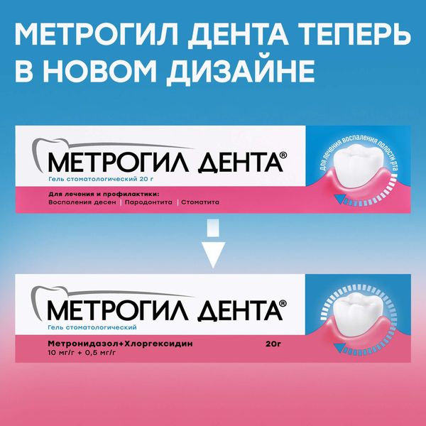 Метрогил Дента гель стоматологический 20г фото №3 Метрогил Дента гель стоматологический 20г фото №3