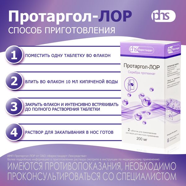 Протаргол-ЛОР таблетки для приг. раствора для местного применения 200мг 2шт+Флакон+Насадка-распылитель фото №6 Протаргол-ЛОР таблетки для приг. раствора для местного применения 200мг 2шт+Флакон+Насадка-распылитель фото №6