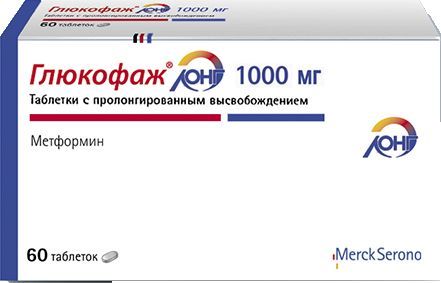 Глюкофаж Лонг таблетки с пролонгированным высвобождением 1000мг 60шт